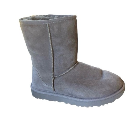 UGG Australia Classic Short II Grey Suede Sheepskin Boots Women's